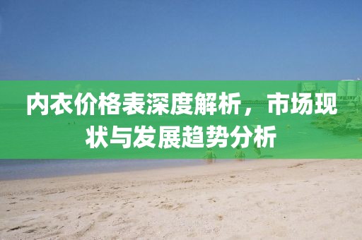 内衣价格表深度解析，市场现状与发展趋势分析