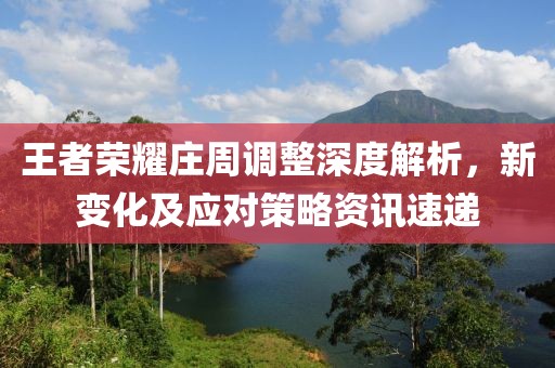 王者荣耀庄周调整深度解析，新变化及应对策略资讯速递
