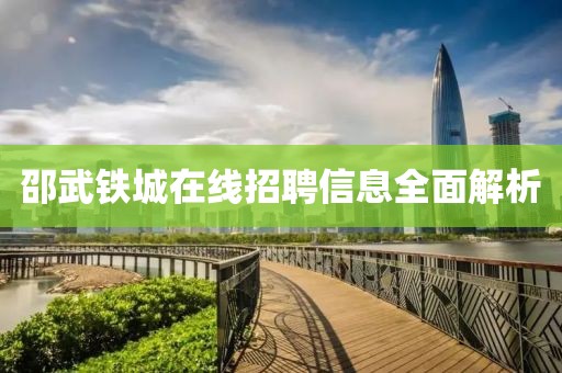 邵武铁城在线招聘信息全面解析