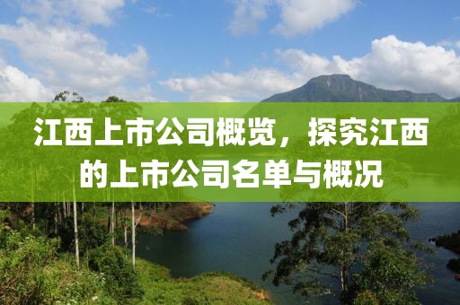 江西上市公司概览，探究江西的上市公司名单与概况