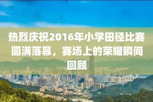 热烈庆祝2016年小学田径比赛圆满落幕，赛场上的荣耀瞬间回顾