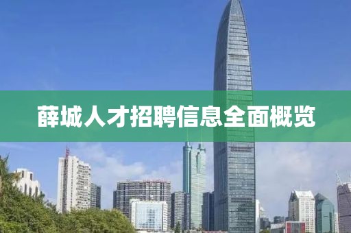 薛城人才招聘信息全面概览