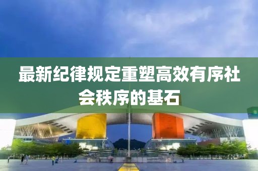 最新纪律规定重塑高效有序社会秩序的基石