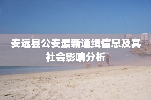 安远县公安最新通缉信息及其社会影响分析