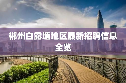 郴州白露塘地区最新招聘信息全览