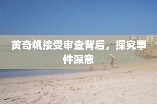 黄奇帆接受审查背后，探究事件深意