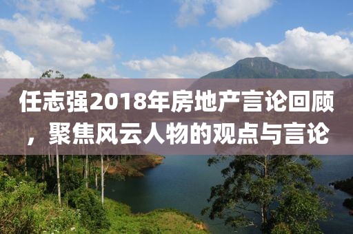 任志强2018年房地产言论回顾，聚焦风云人物的观点与言论