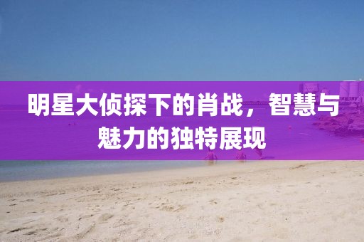 明星大侦探下的肖战，智慧与魅力的独特展现