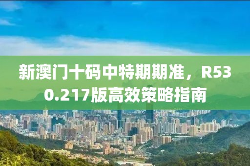 新澳门十码中特期期准，R530.217版高效策略指南