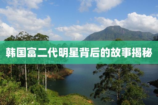 韩国富二代明星背后的故事揭秘