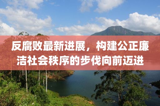 反腐败最新进展，构建公正廉洁社会秩序的步伐向前迈进