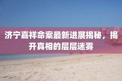 济宁嘉祥命案最新进展揭秘，揭开真相的层层迷雾