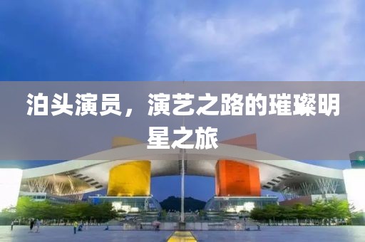 泊头演员，演艺之路的璀璨明星之旅