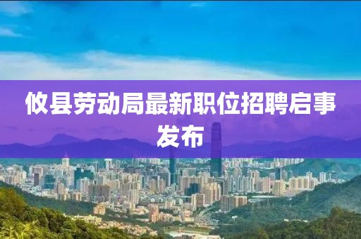攸县劳动局最新职位招聘启事发布