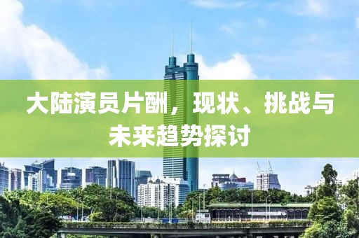 大陆演员片酬，现状、挑战与未来趋势探讨