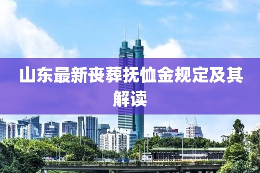 山东最新丧葬抚恤金规定及其解读