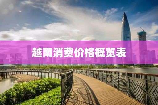 越南消费价格概览表