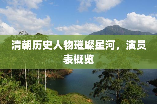 清朝历史人物璀璨星河，演员表概览