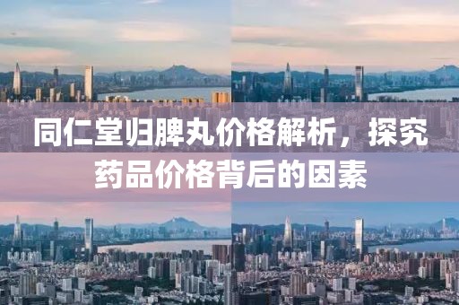 同仁堂归脾丸价格解析，探究药品价格背后的因素