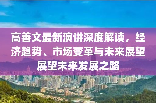 高善文最新演讲深度解读，经济趋势、市场变革与未来展望展望未来发展之路