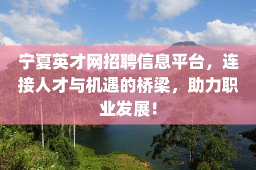 宁夏英才网招聘信息平台，连接人才与机遇的桥梁，助力职业发展！