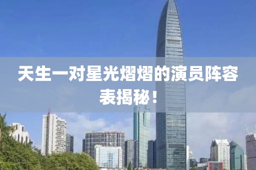 天生一对星光熠熠的演员阵容表揭秘！
