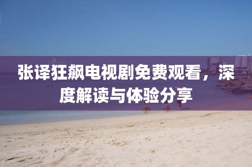张译狂飙电视剧免费观看，深度解读与体验分享