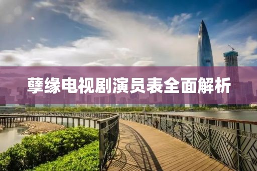 孽缘电视剧演员表全面解析